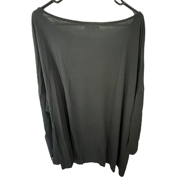 NWT Belle Zeke Long Sleeve Black Long Tunic Top With Angled Bottom - Picture 3 of 3